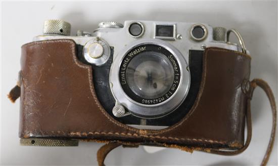 A Leica DRP camera No.485951, with Leitz Summar f=5cm 1:2 lens